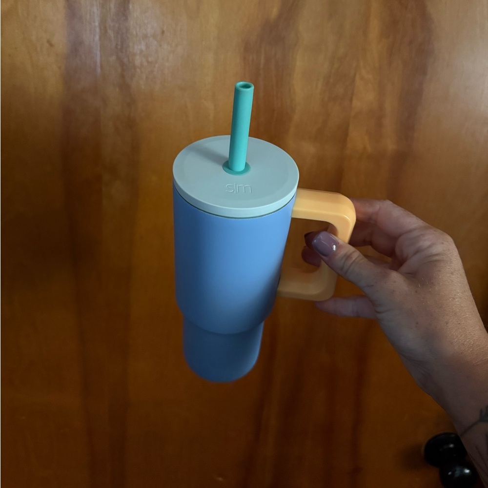 Colorful Tumbler with Handle and Straw